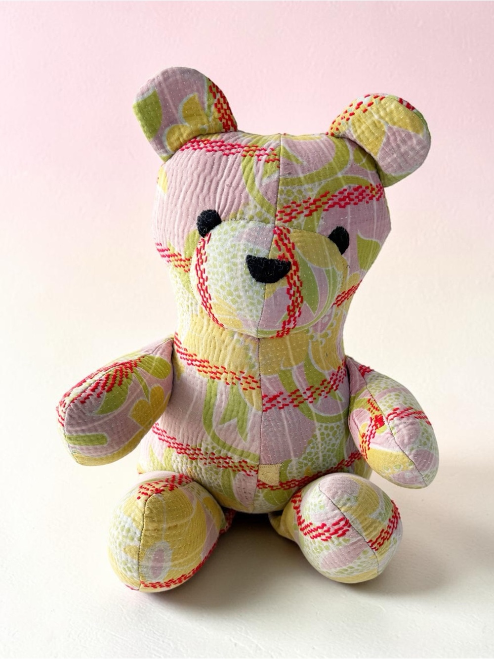 Free People Vintage Kantha Quilt Bear in Pastel | NWT